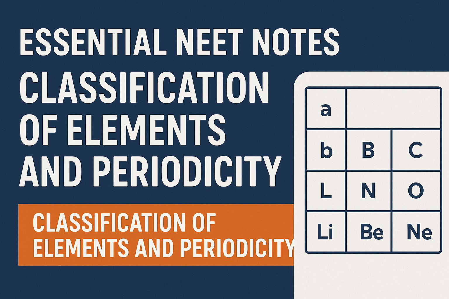 Essential NEET Notes on Classification of Elements and Periodicity